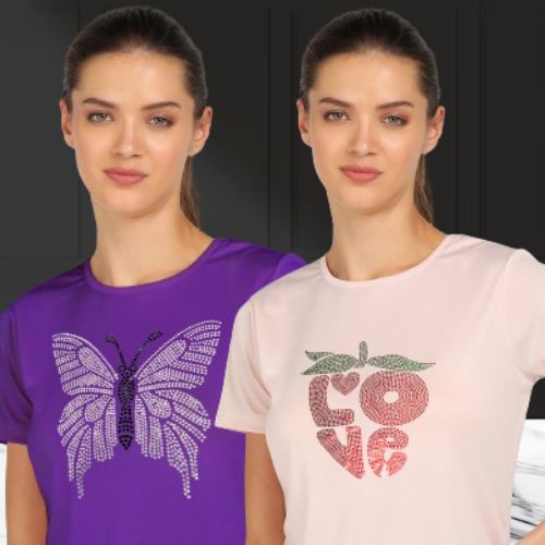 women’s polyester T-shirt pack of 2:
