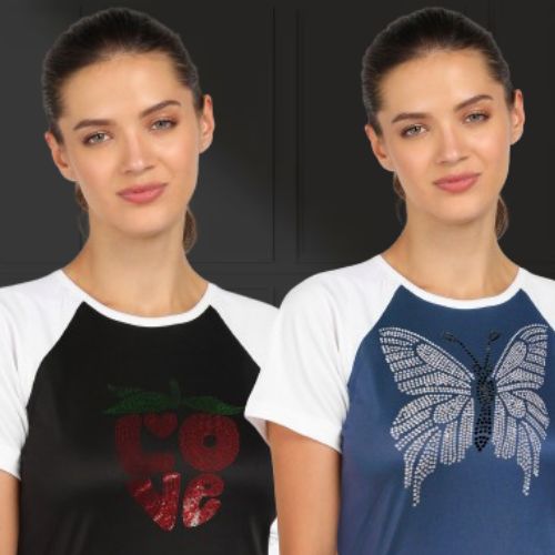 Women's Polyester Sports T-Shirt Pack of 2