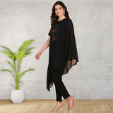 Women Sequins Motifs Embellished Asymmetric Kurti Pant Set