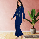 Women Sequins Motifs Embellished Asymmetric Kurti Pant Set