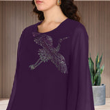 Women Sequins Motifs Embellished Asymmetric Kurti Pant Set