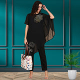 Women Sequins Motifs Embellished Asymmetric Kurti Pant Set