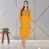 Geometric Embroided A line Kurti