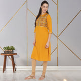 Geometric Embroided A line Kurti