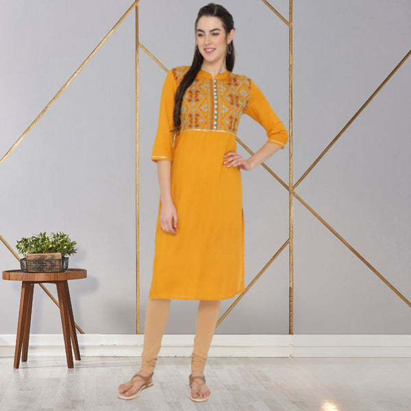 Geometric Embroided A line Kurti