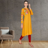 Floral Embroided A line kurti