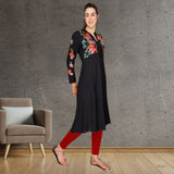 Floral Embroided A line kurti