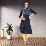 Geometric Embroided A Line Kurti