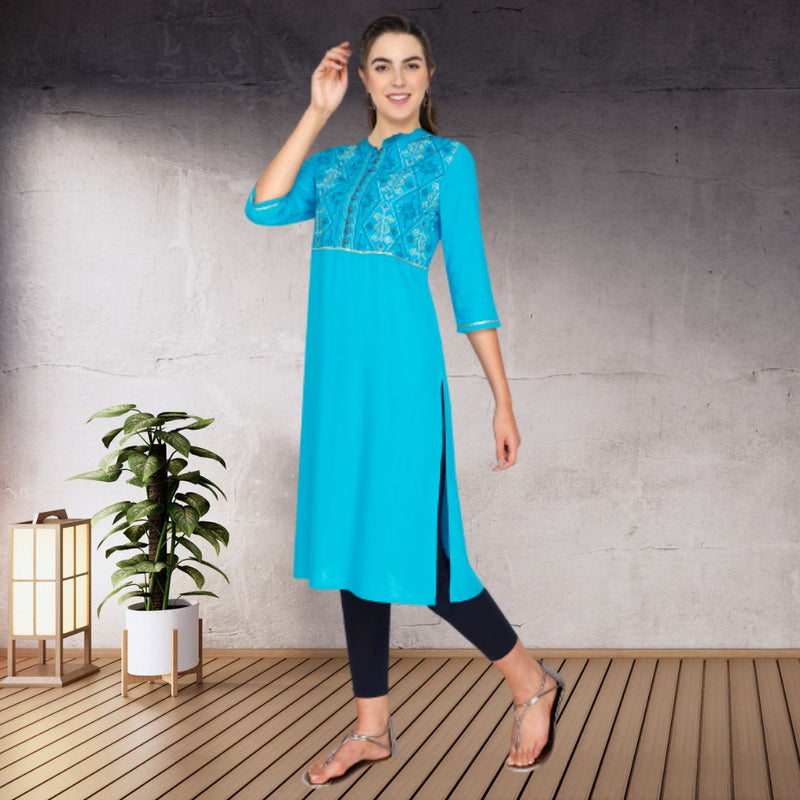 Geometric Embroided A Line Kurti