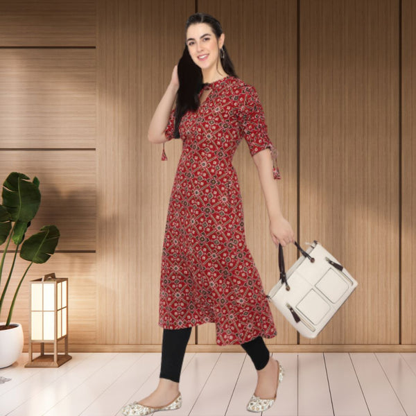 Geometric printed a line kurti