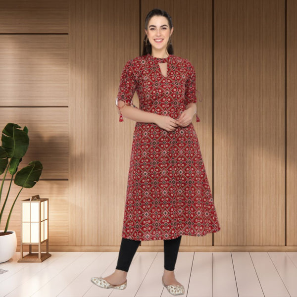 Geometric printed a line kurti