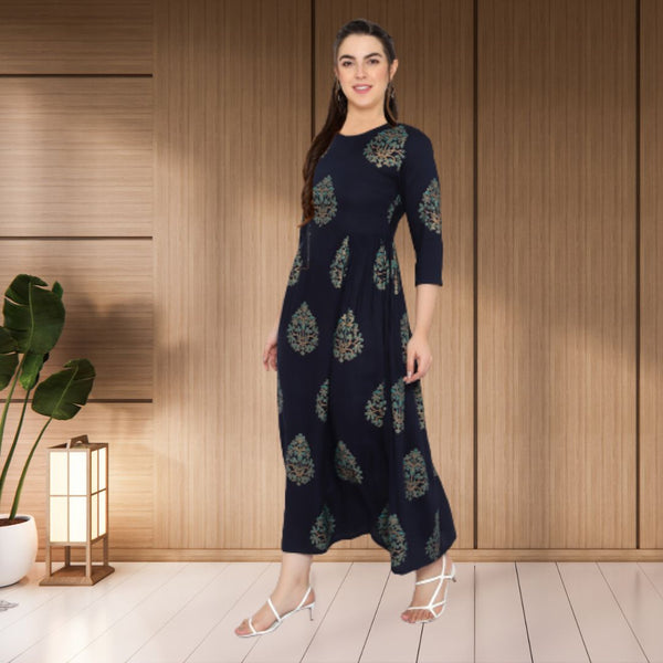 Ethnic Printed cotton anarkali kurti