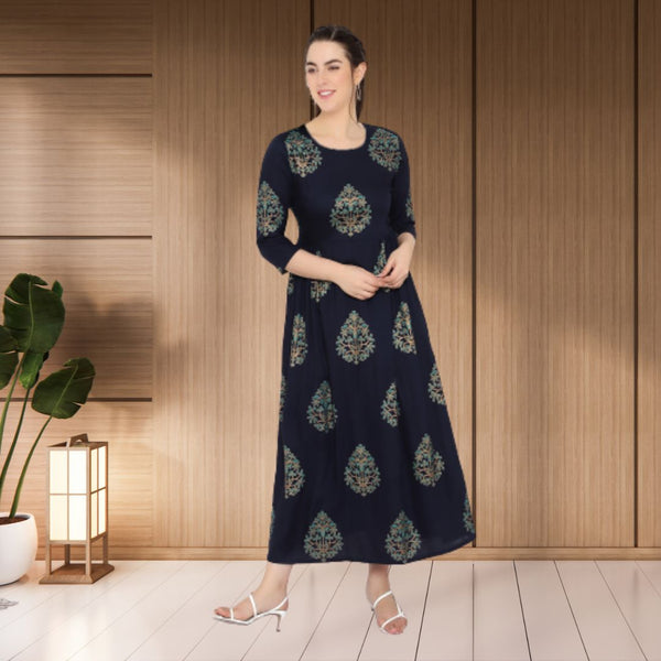 Ethnic Printed cotton anarkali kurti