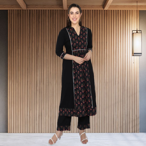 Ethnic cotton printed kurti pant set