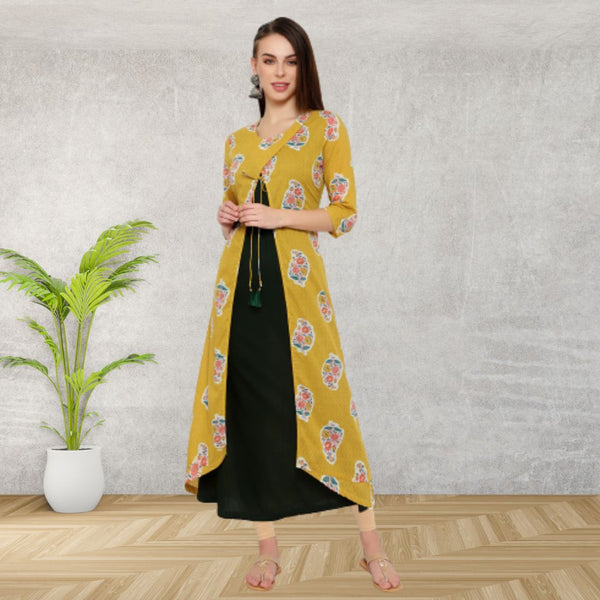 Ethnic Print Cape Kurti Set