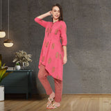 Chic Ethnic Printed Cotton Kurti Pant Set