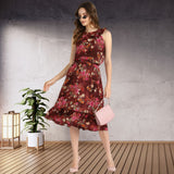 Blooming Elegance Floral Printed Crepe Dress