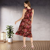 Blooming Elegance Floral Printed Crepe Dress