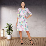 Floral  Knee-Length Georgette Dress