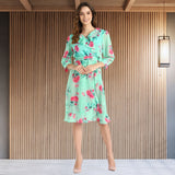 Floral Print Knee-Length Georgette Dress