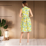 Blooming Elegance Knee-Length Floral Crepe Dress