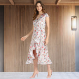 Elegant Floral Printed Crepe Dress