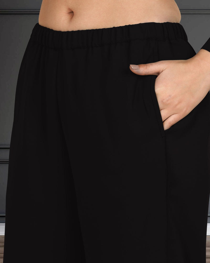 Women's Sequins Motifs Embellished Asymmetric Kurti Pant Set