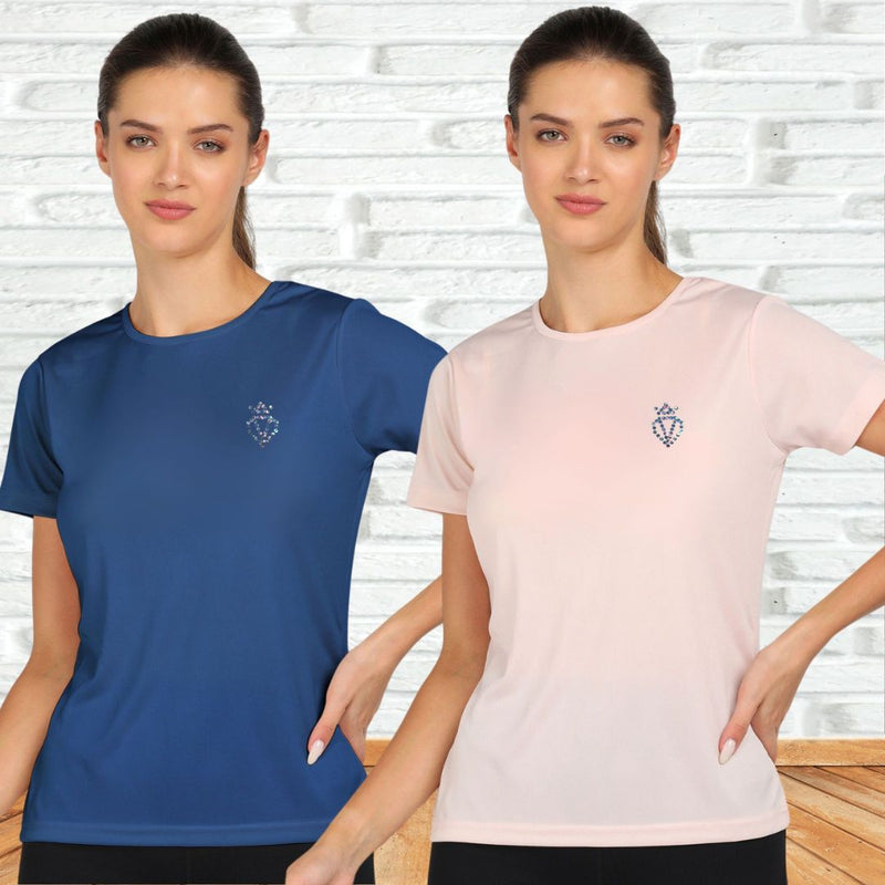Women's Polyester Sports T-Shirt Pack of 2