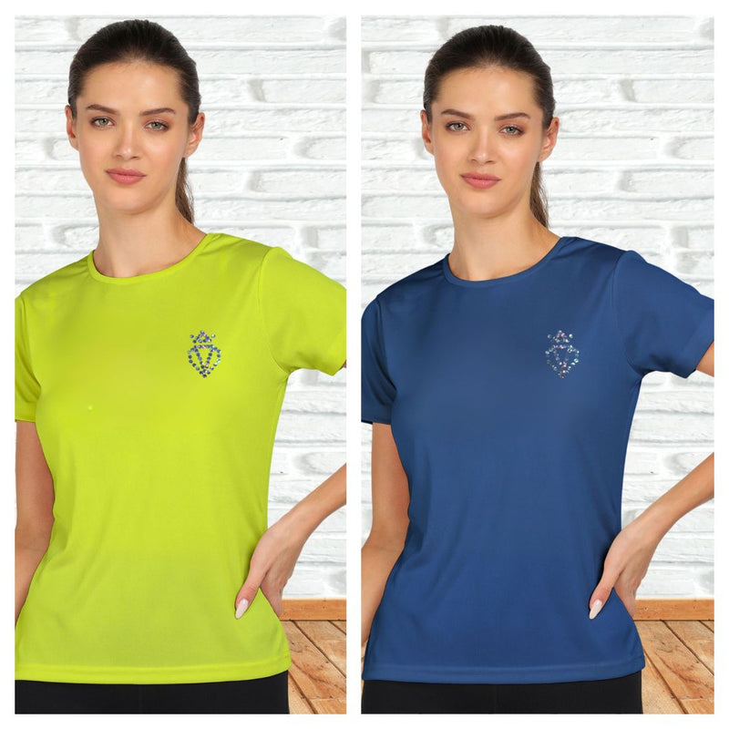 Women's Polyester Sports T-Shirt Pack of 2
