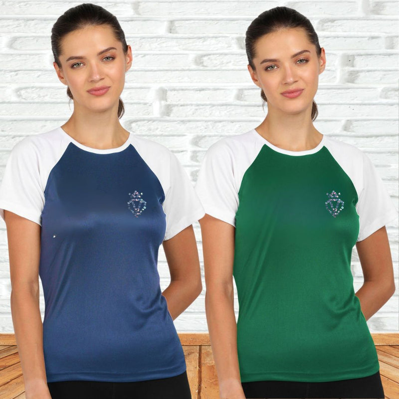 Women's Polyester Sports T-Shirt Pack of 2
