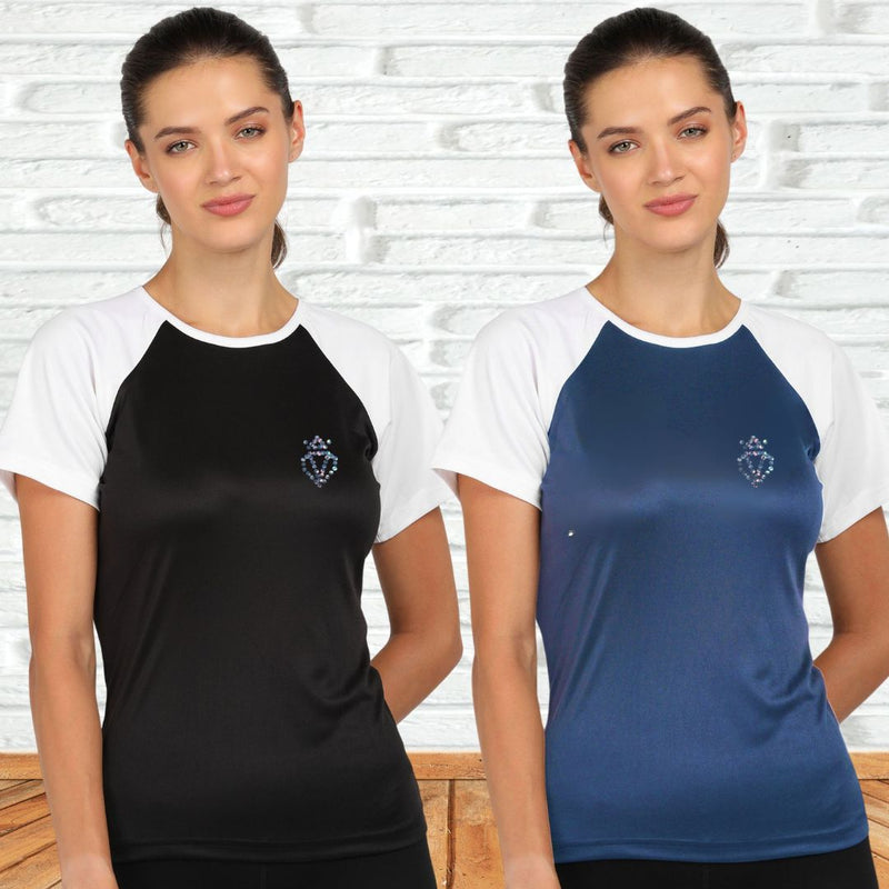 Women's Polyester Sports T-Shirt Pack of 2