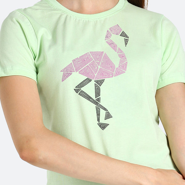 Women's Sequin Motifs Embellished cotton T-shirt
