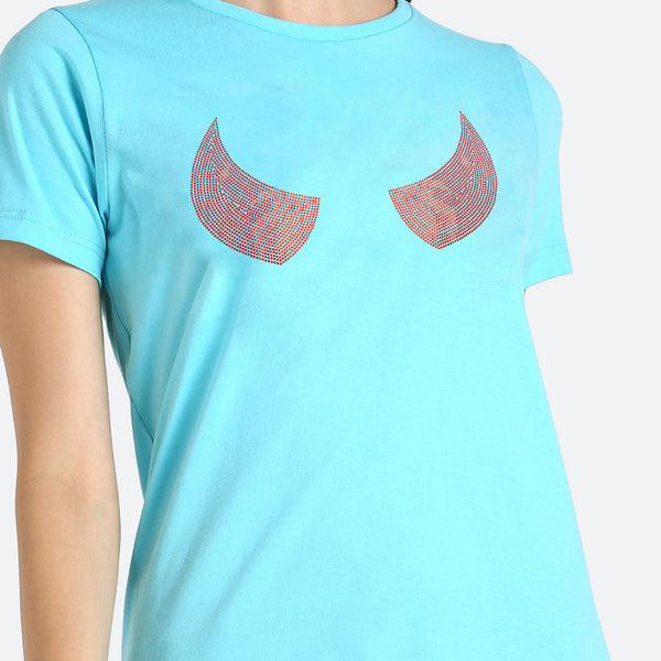 Women's Sequin Motifs Embellished cotton T-shirt