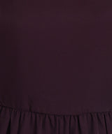 Elegant Frilled Ankle-Length Spandex Purple Maxi Dress