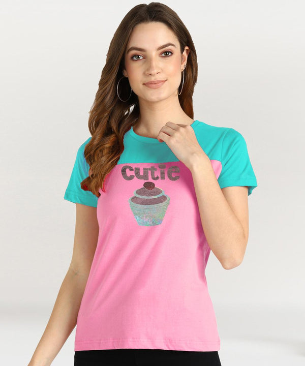 Women's Sequins Motifs Embellished Cotton T-shirt