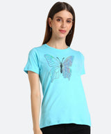 Women's Sequins Motifs Embellished Cotton T-shirt