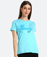 Women Sequins Motifs Embellished Cotton T-shirt