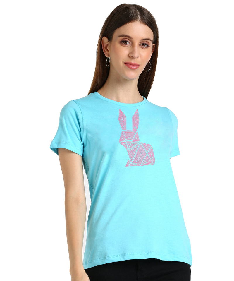 Women’s Cotton Sequin Motifs T-Shirt Combo Pack of 2