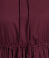 Frilled Allure Ankle-Length Spandex Purple Dress