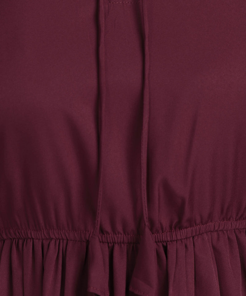 Frilled Allure Ankle-Length Spandex Purple Dress